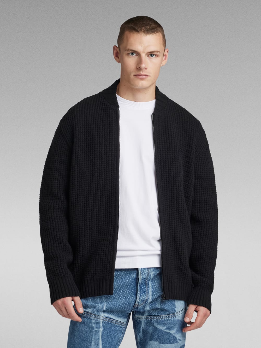 G Star Online Shop G-STAR 3D Biker Strickjacke Modischer Zip