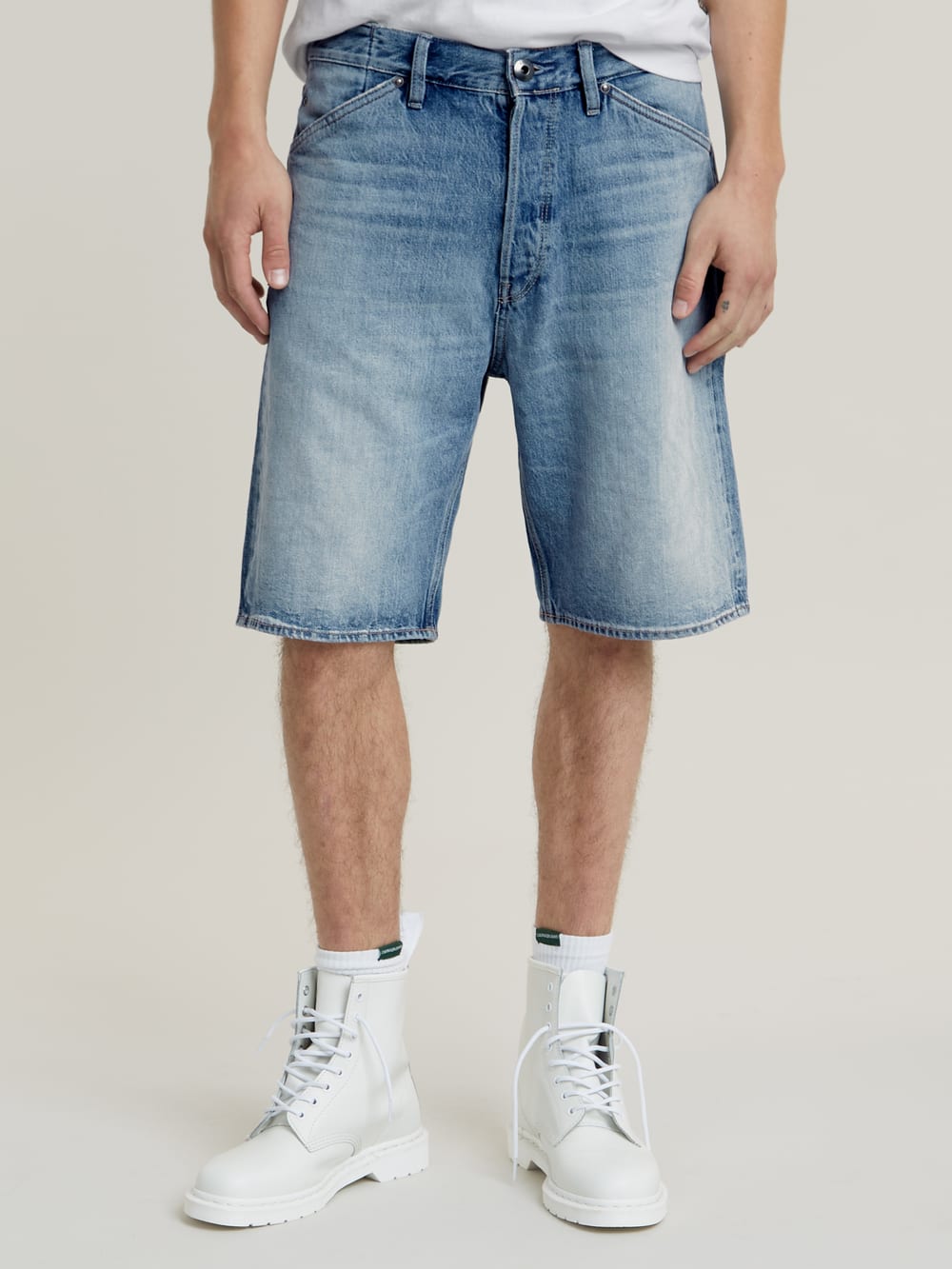 【BAON】Baltos Adjust Denim Bermuda Pants Bwdbhd Jean Shorts Women's High Waist Straight Leg Jean