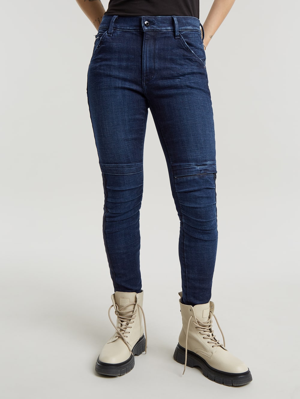 Arc 3D Mid Rise Skinny Fit Jeans, Medium Aged, 25W x 34L at
