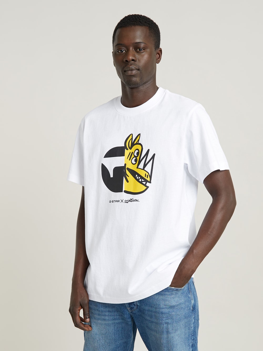 Unisex Figure Cartoon Loose T-Shirt | White | G-STAR® CA