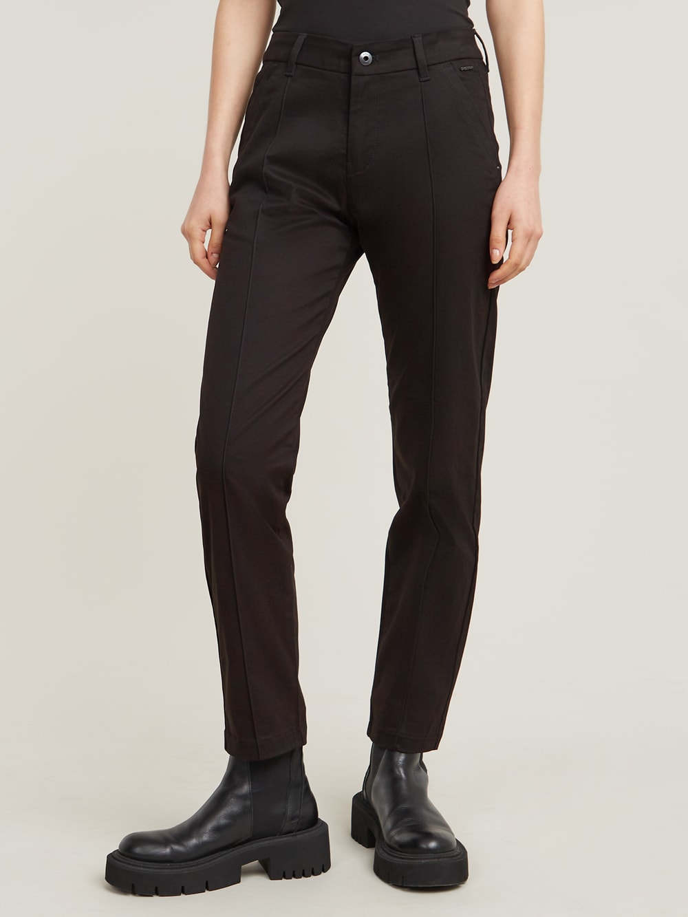 パンツ ADJUSTABLE CROPPED CHINO PANTS - BLACK ADJUSTABLE CROPPED CHINO PANTS - BLACK – Mid 90s Club