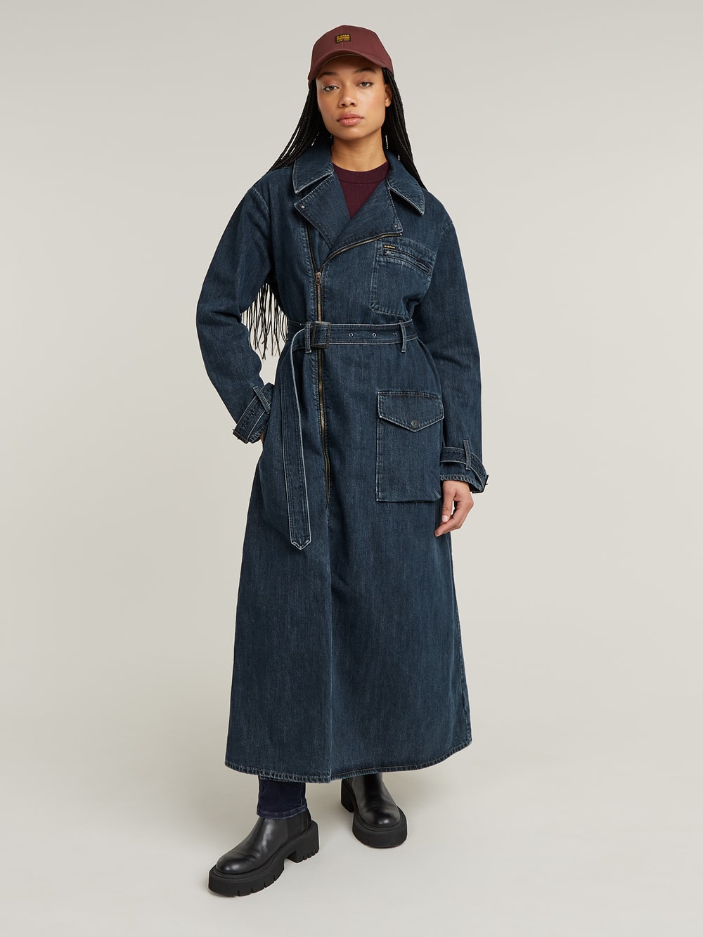 Long denim winter coats 2025