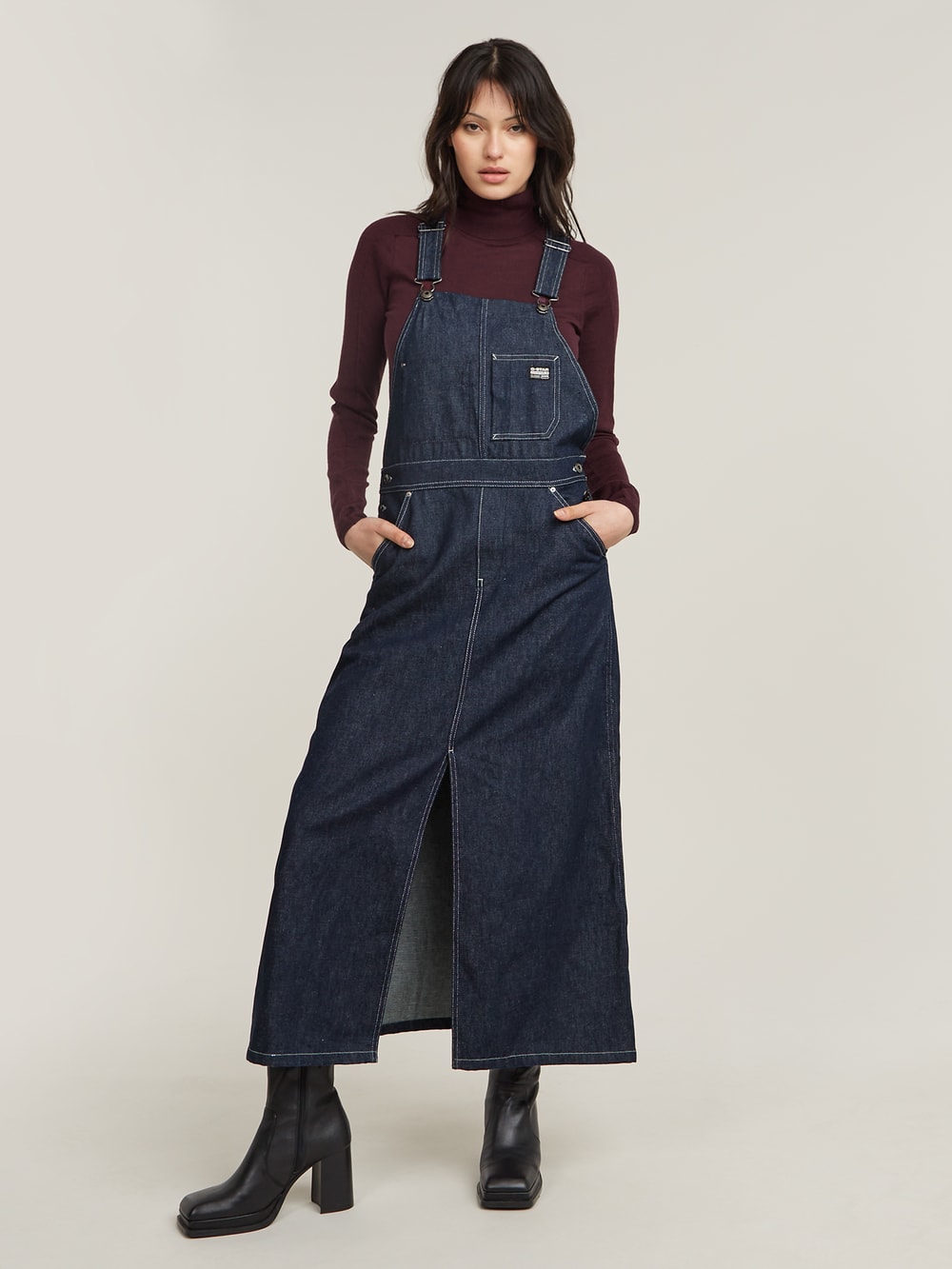 Dark blue dungaree dress 2025