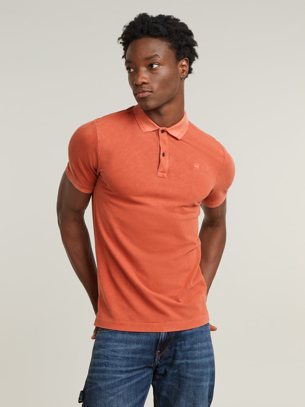 Denim polo shirt top