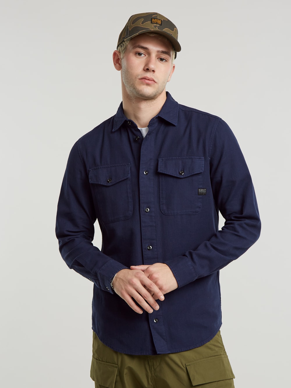 Marine Slim Shirt | Dark blue | G-STAR® NL