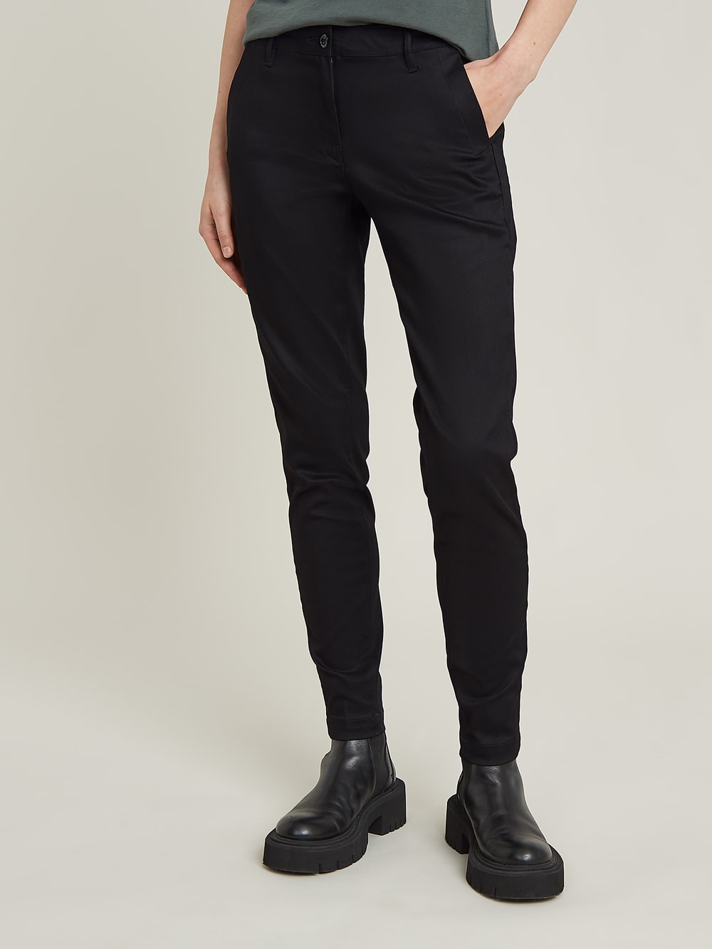 Bronson Mid Waist Slim Chino | Black | G-STAR® GB