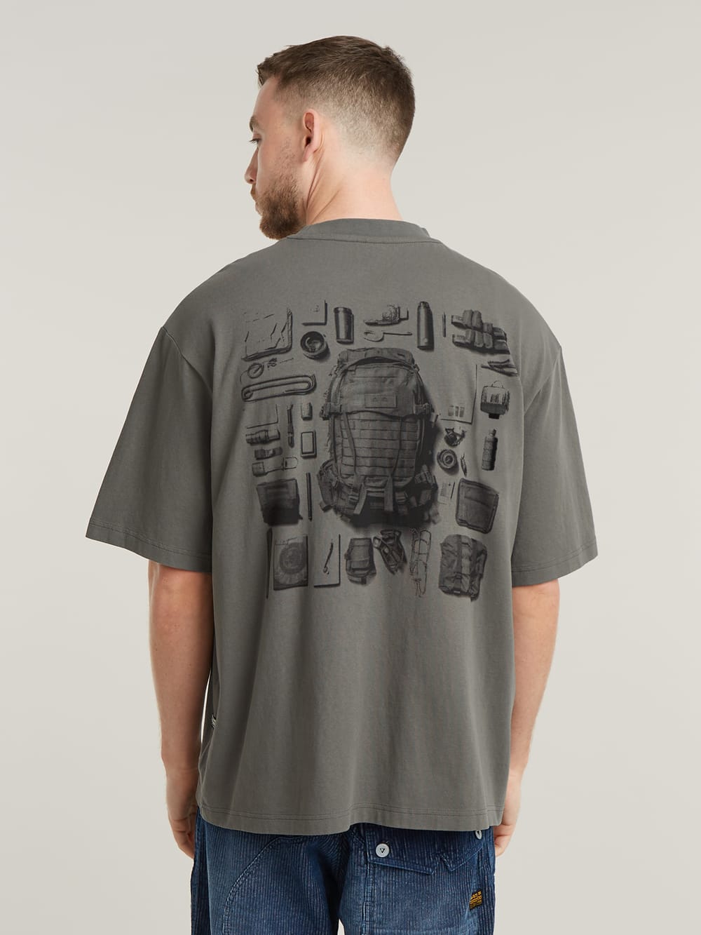 Knolling Back Graphic Boxy T-Shirt | Grey | G-STAR® US