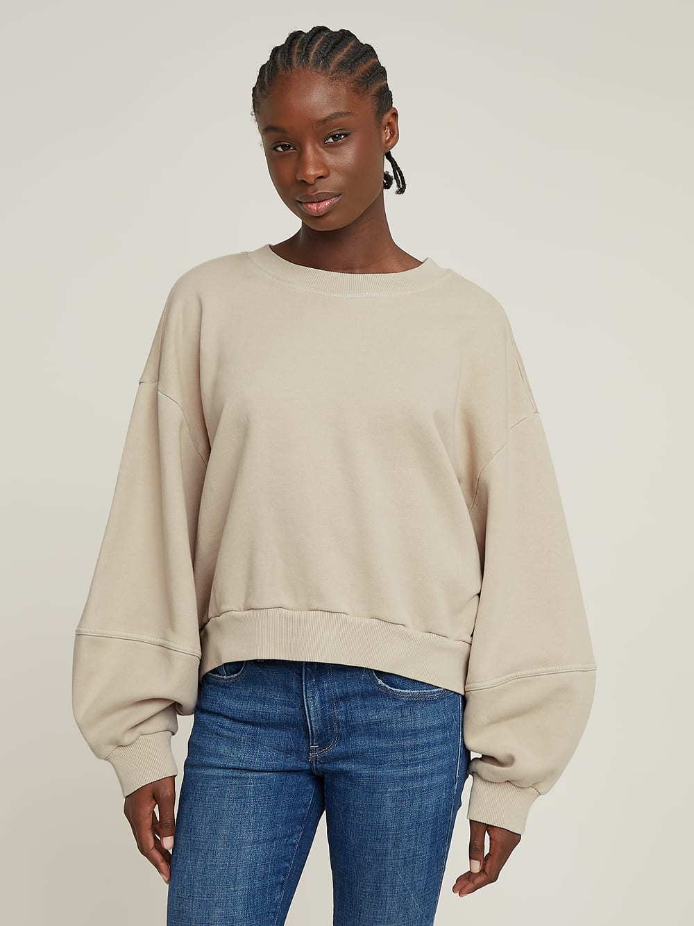 Overdyed Big Sleeve Oversized Sweater | Beige | G-STAR® ZA