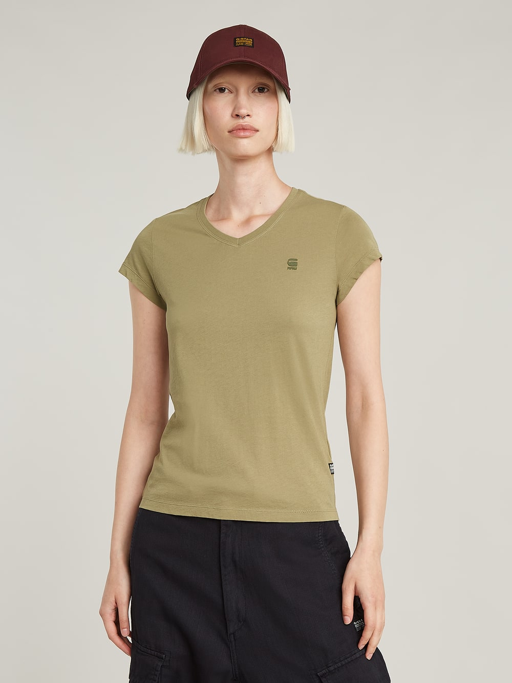 送料込★G-Star★Eyben Slim V T 2.0 半袖Tシャツ Eyben Slim Top 2.0 | グリーン | G-STAR® JP