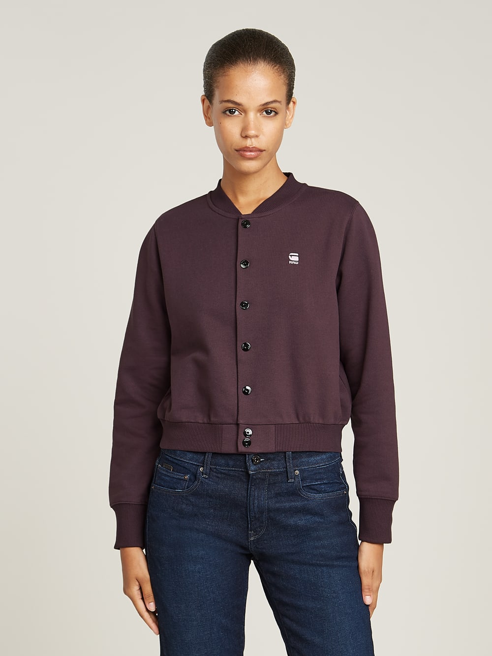 Bomber Sweater Jacke Lila G STAR DE