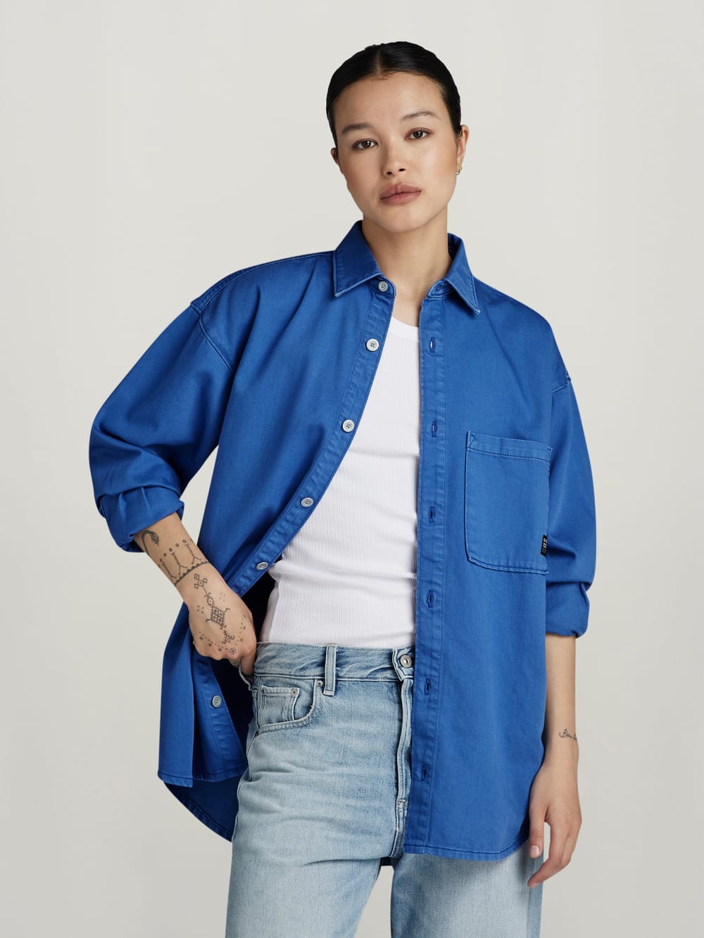 Denim shirts voor dames Oversized denim shirts G Star RAW NL