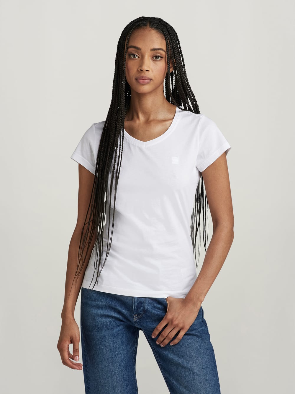 Open V-Neck Relaxed Top | ブラック | G-STAR® JP