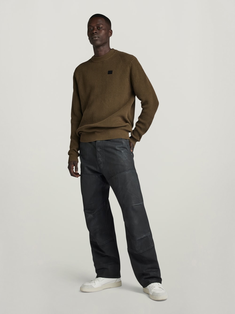 Waxed denim shirt outlet