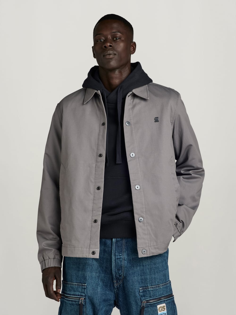 Gray fall jacket top
