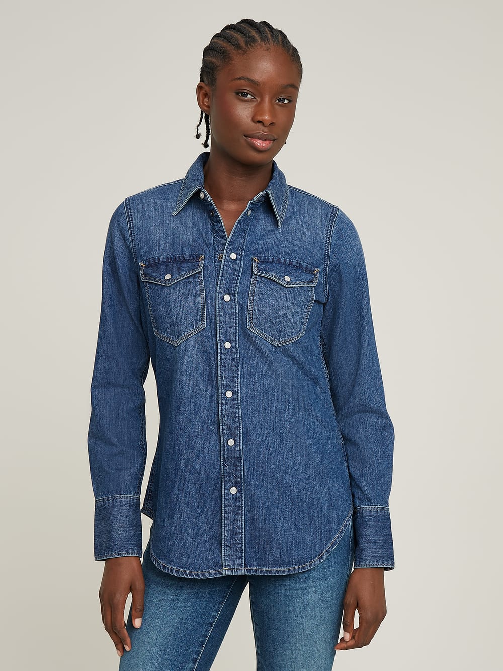 Jeans Shirt Star ERL Star-pattern Cotton Denim Shirt Blue FARFETCH IN