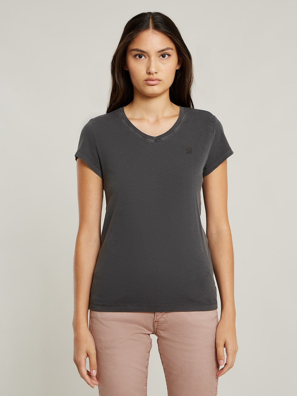 Open V-Neck Relaxed Top | ブラック | G-STAR® JP