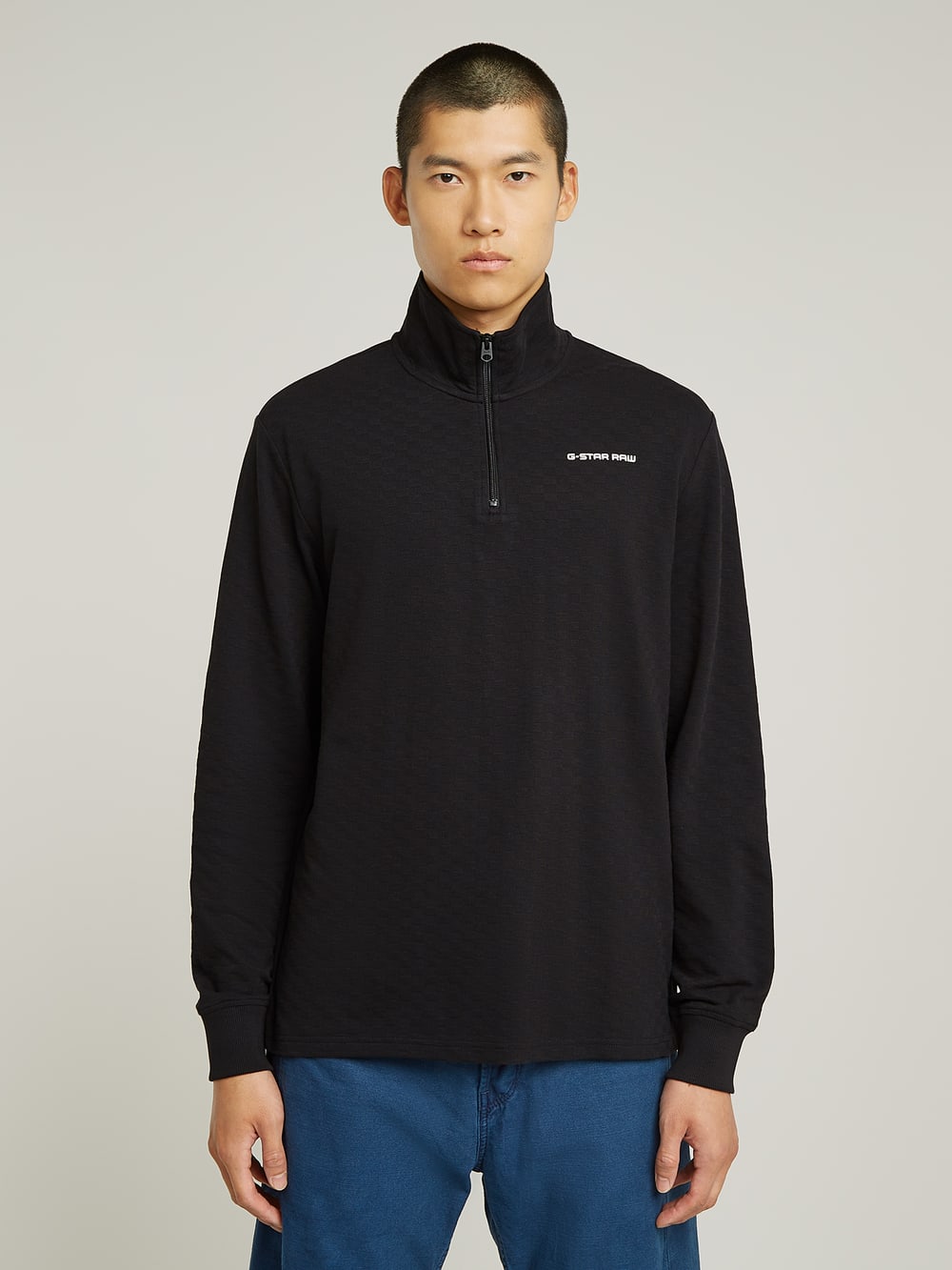 Checquard Tweeter Half Zip | White | G-STAR® HK