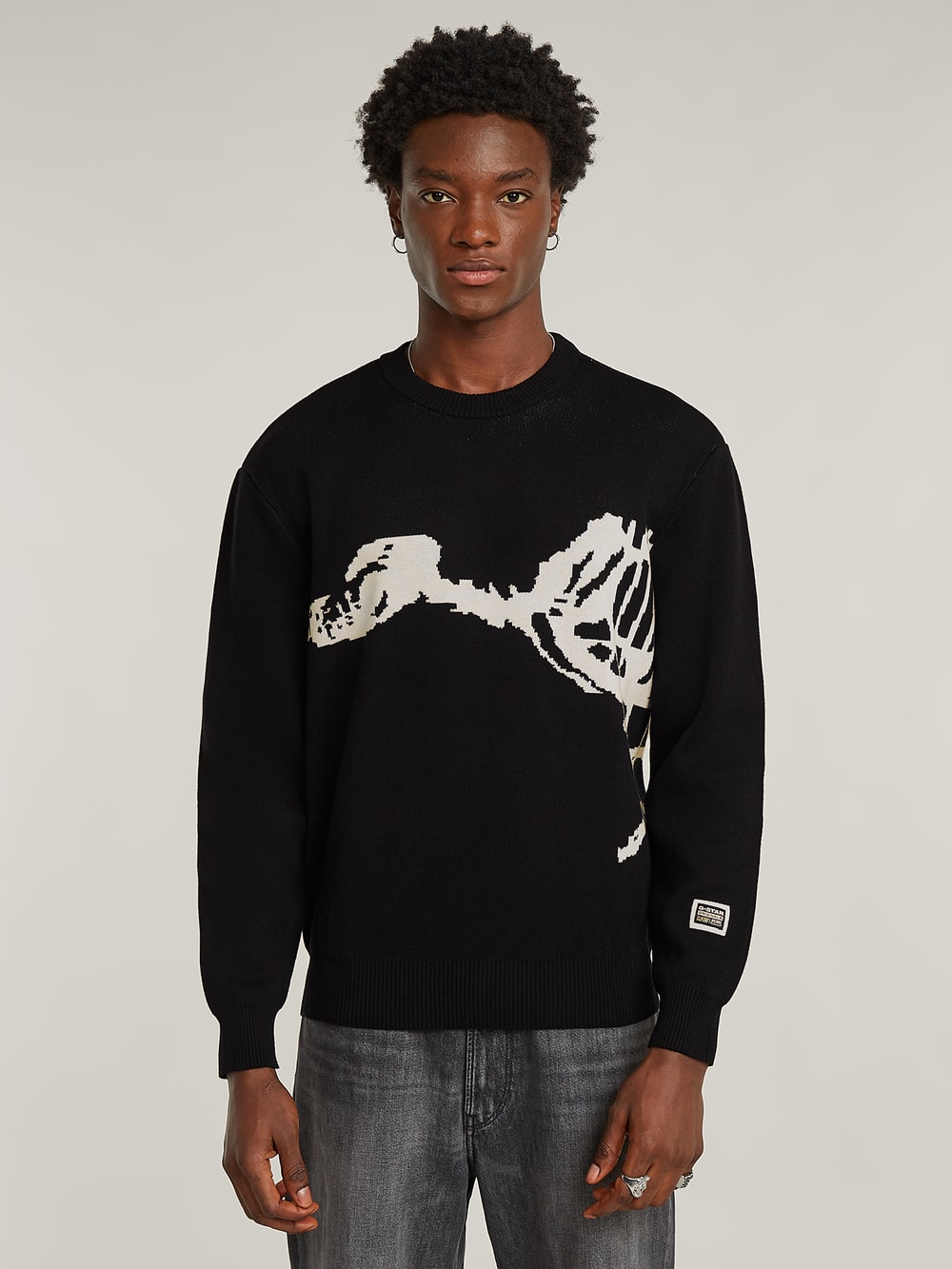 Running Dog Graphic Knitted Sweater | Black | G-STAR® US