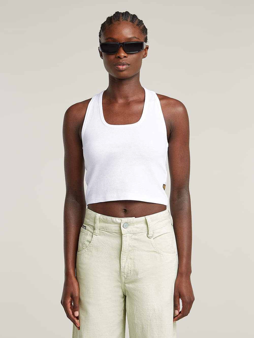 Asymmetrical Zip Slim Tank Top | ホワイト | G-STAR® JP