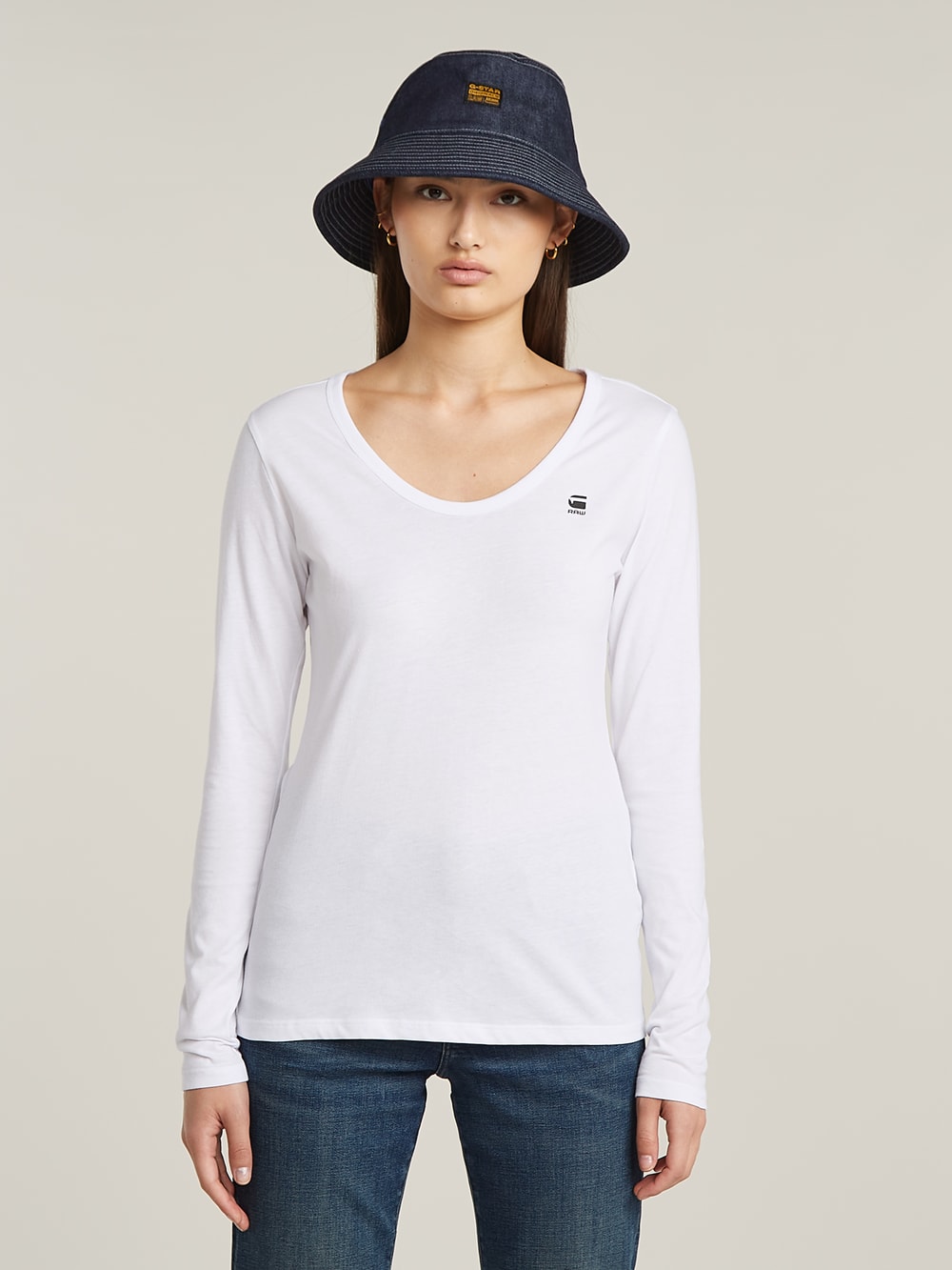 tシャツ ASYMMETRIC ZIP CROPPED SLIM MOCK TOP/ジップディテールクロップドスリムモックネックトップス レディース Asymmetric Zip Cropped Slim Mock Top | Black | G-STAR® ES