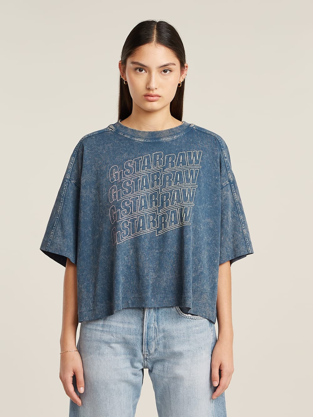 送料込★G-Star★Washed Script 半袖Tシャツ Washed G-Script T-Shirt | グレー | G-STAR® JP