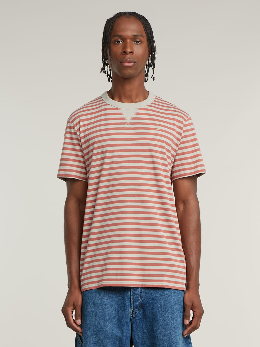 送料込★G-Star★Nifous Stripe Tシャツ G-STAR RAW tシャツ NIFOUS STRIPE T-SHIRT/ワンポイントロゴ