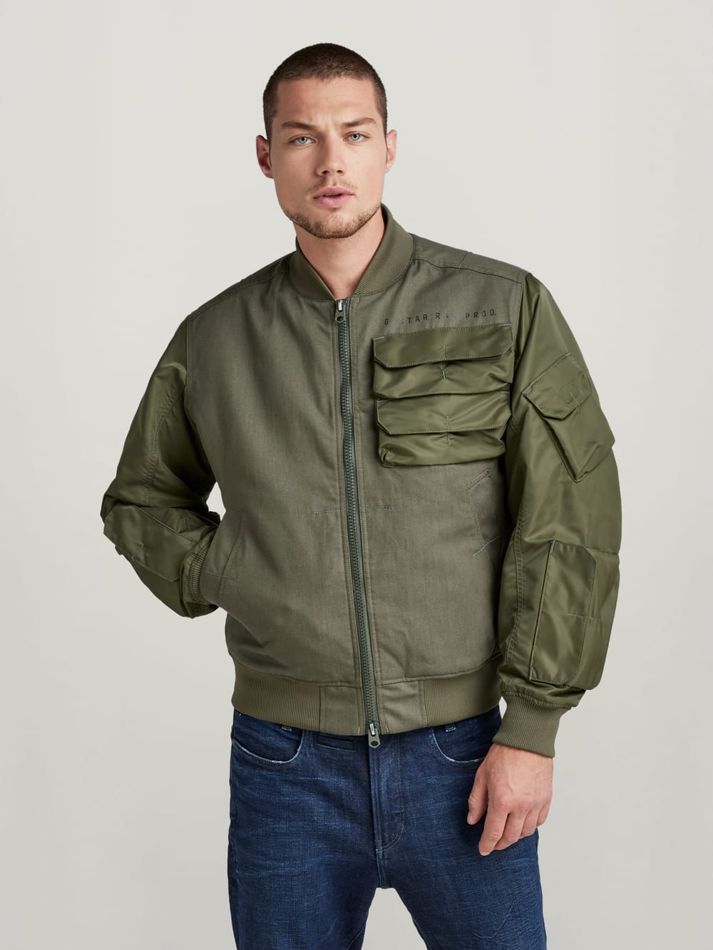 E LONG POCKET BOMBER JACKET　ジースター　G-Star E Long Pocket Bomber Jacket | Green | G-STAR® US