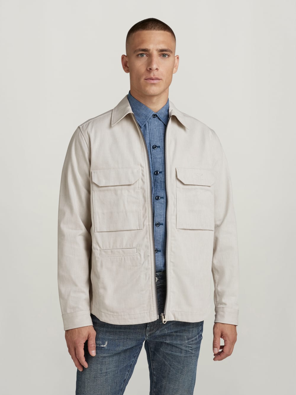 Zip Overshirt | Beige | G-STAR® US