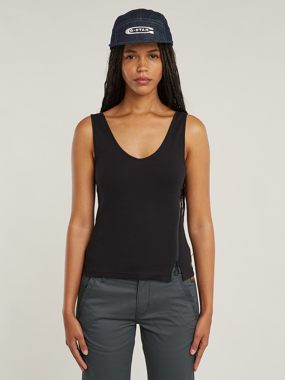 Zeta Tank - Fading Leaves Navy