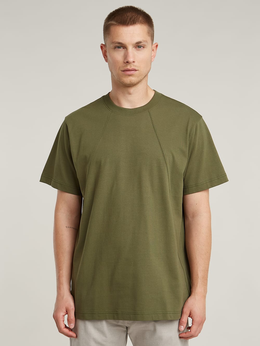 Overdyed Center Chest Loose T-Shirt | ミディアムブルー | G