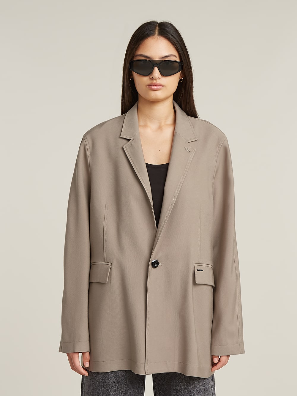 Deuxieme Classe Jacket Coat  36ベージュ 2-toned light brown linen Great Gatsby coat with wing collar