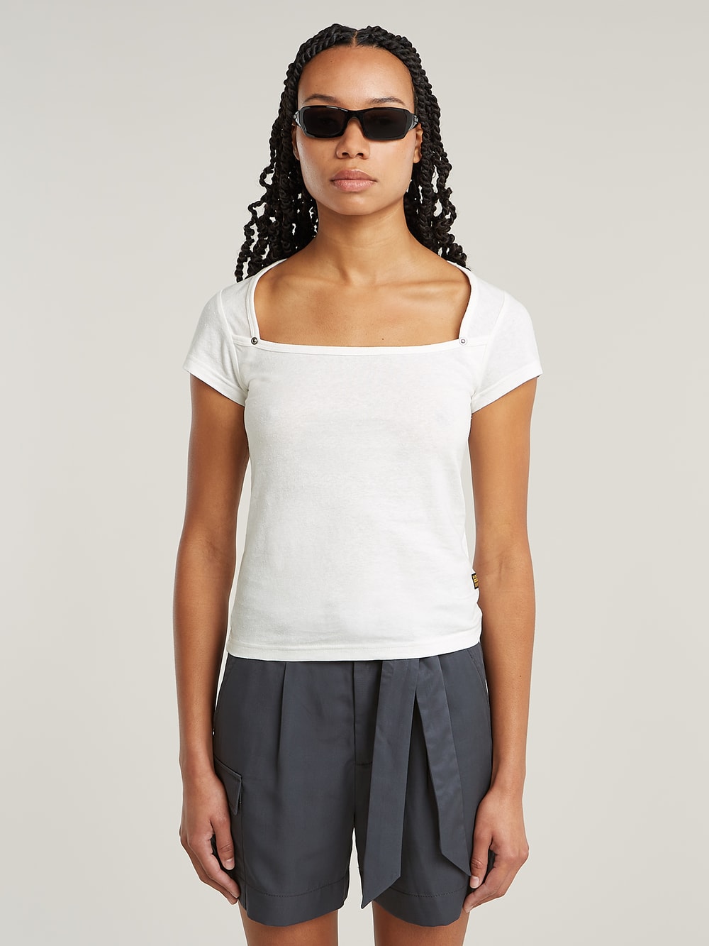 Asymmetrical Zip Slim Tank Top | ベージュ | G-STAR® JP