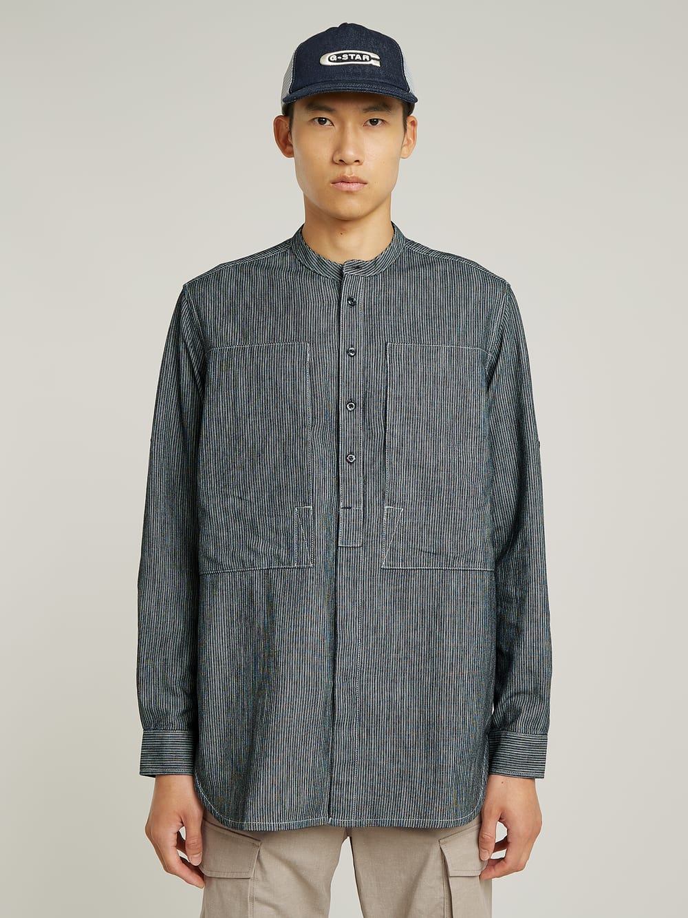 専門店では | Top Collar Up Stand Beige US G-STAR® | トップス