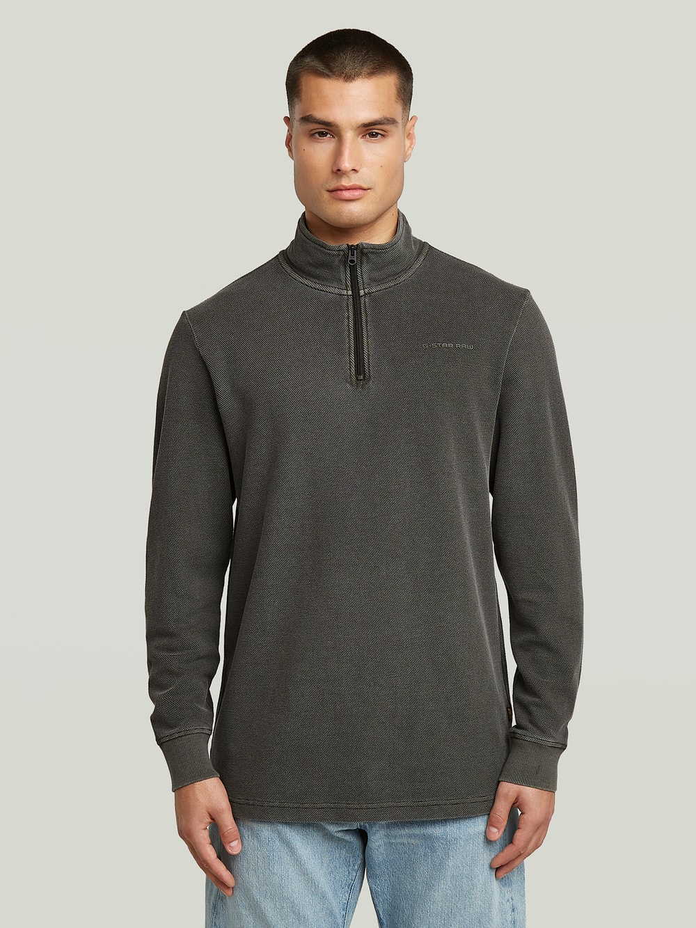 Checquard Tweeter Half Zip | Black | G-STAR® US