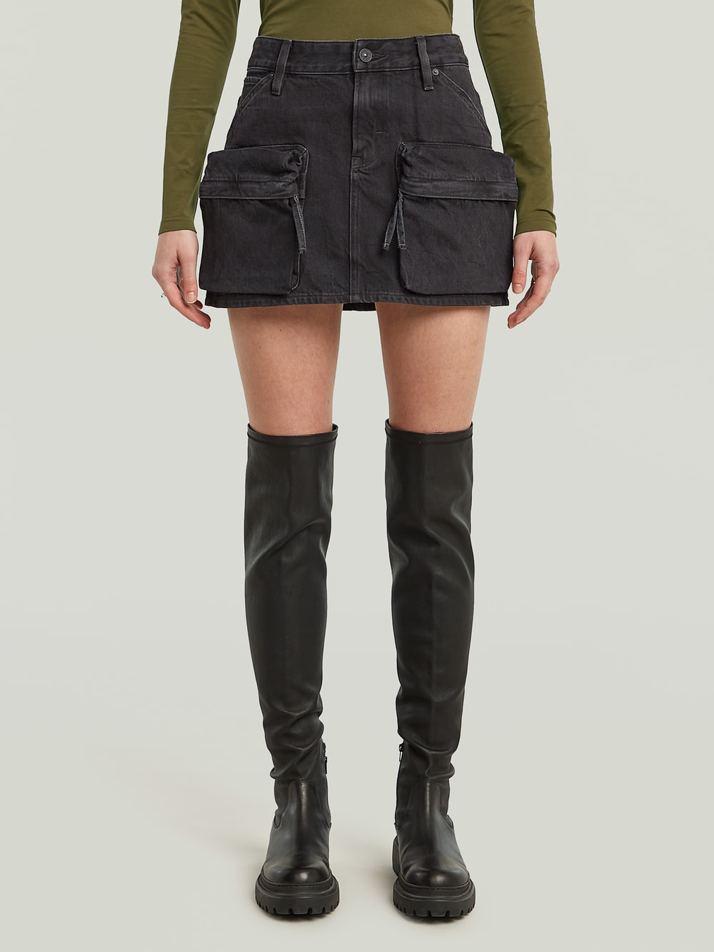 Mini Button Through Skirt | ホワイト | G-STAR® JP