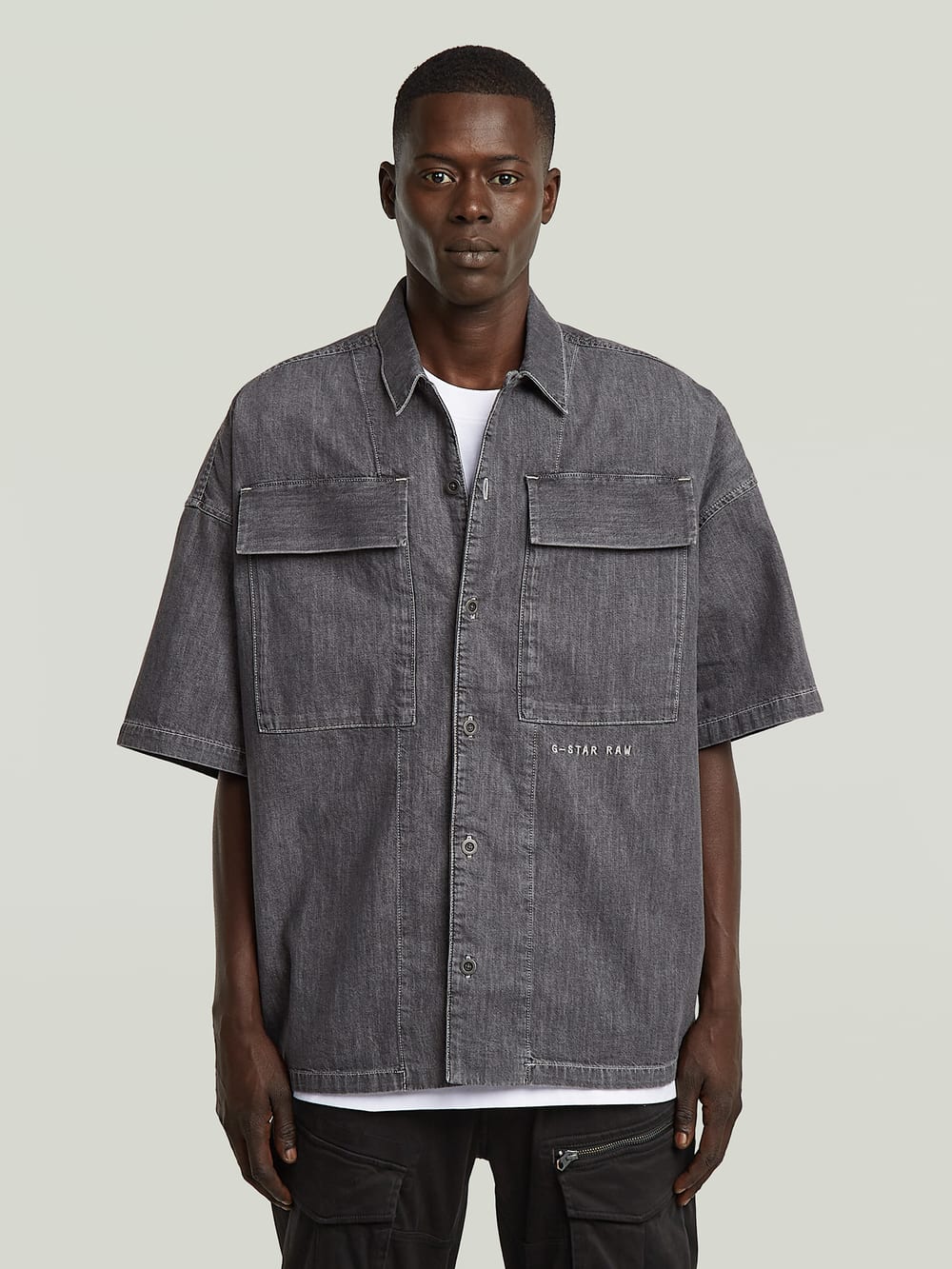 美品】ジースターロゥ-G-Star Raw-ジップアップネルシャツ