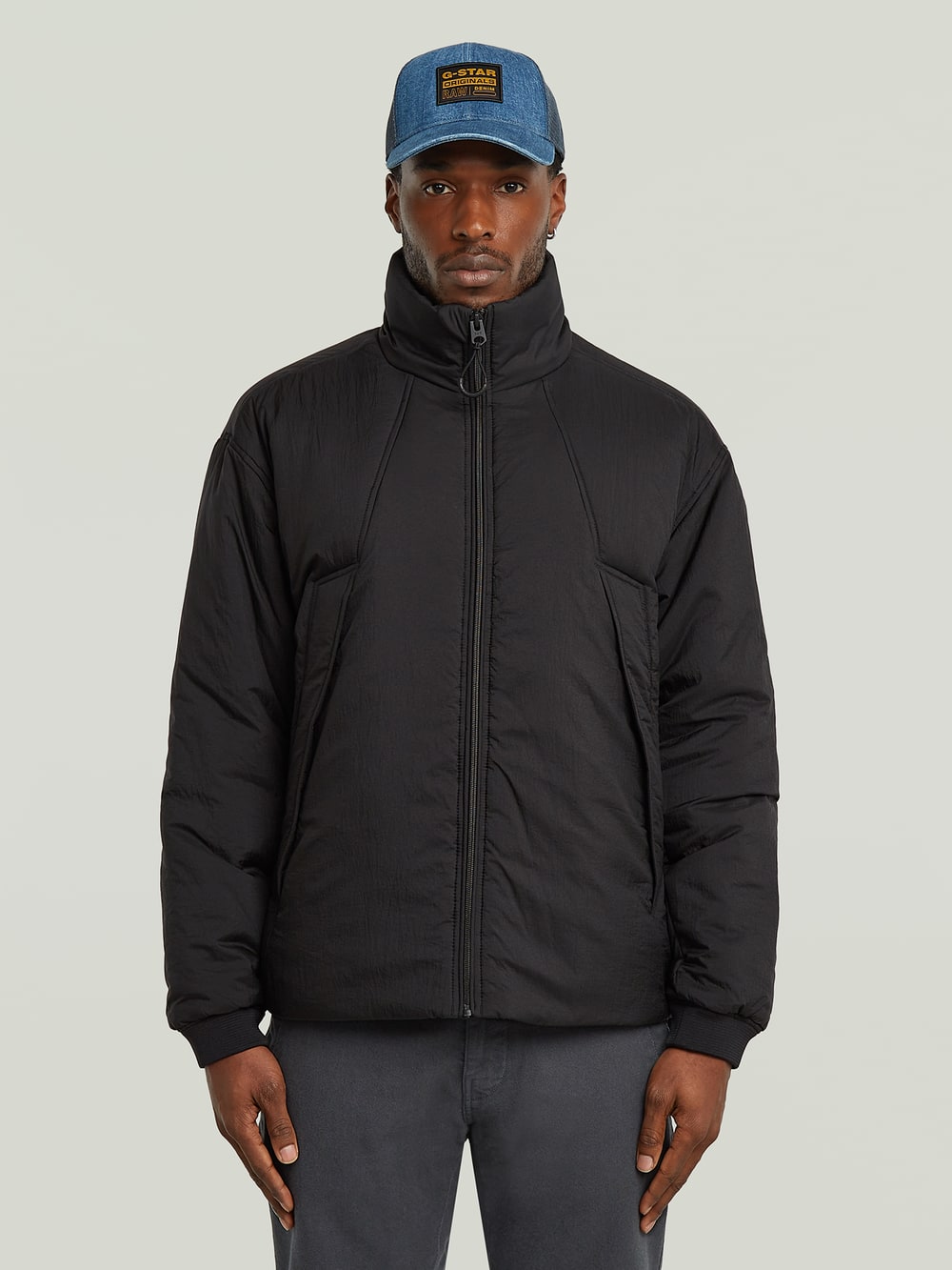 G-STAR ネイビー フード付きジャケット G-STAR RAW フード付きダウンジャケット ネイビー