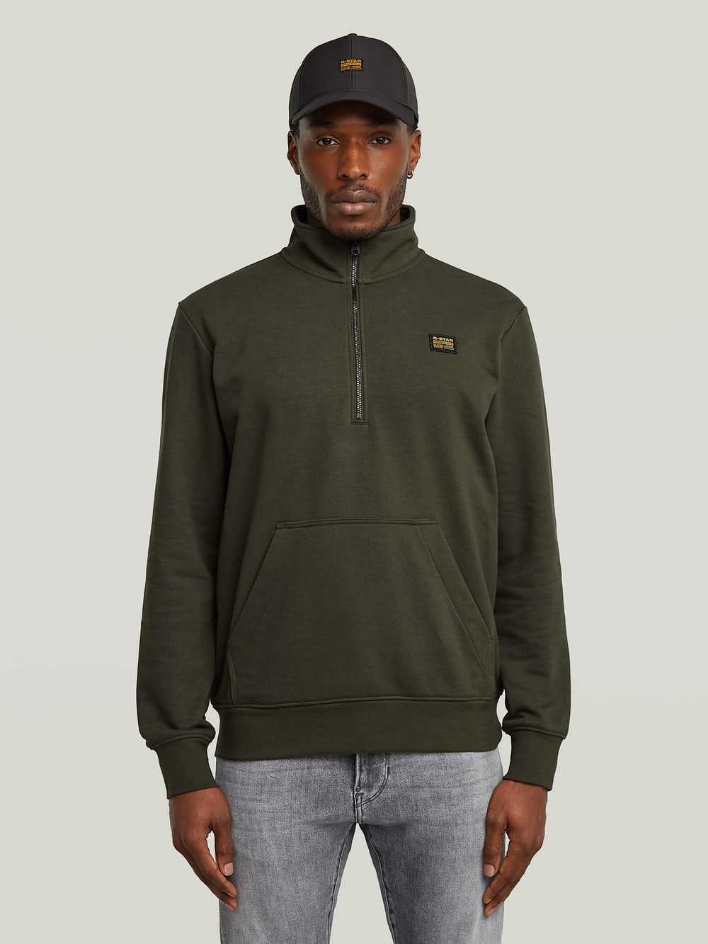 送料込★G-Star★Label Badge ハーフジップスウェットシャツ g-star-half-zip-sweater-label-