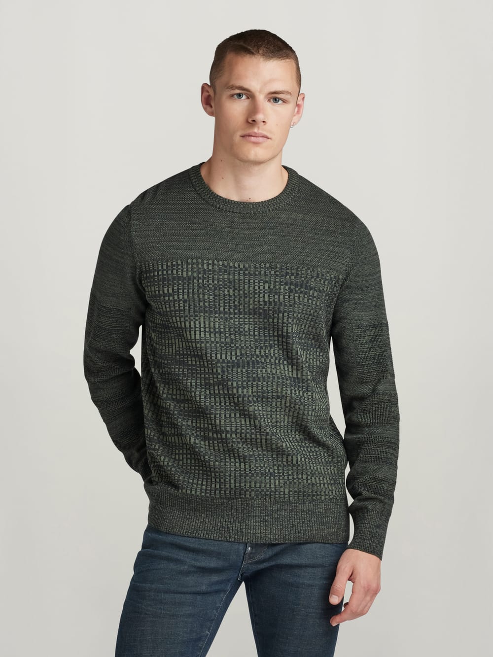 G-STAR RAW (ジースターロゥ) Core Knit （コアニット） ハイゲージ ニット クルーネック セーター G-STAR RAW (ジースターロゥ) Core Knit （コアニット