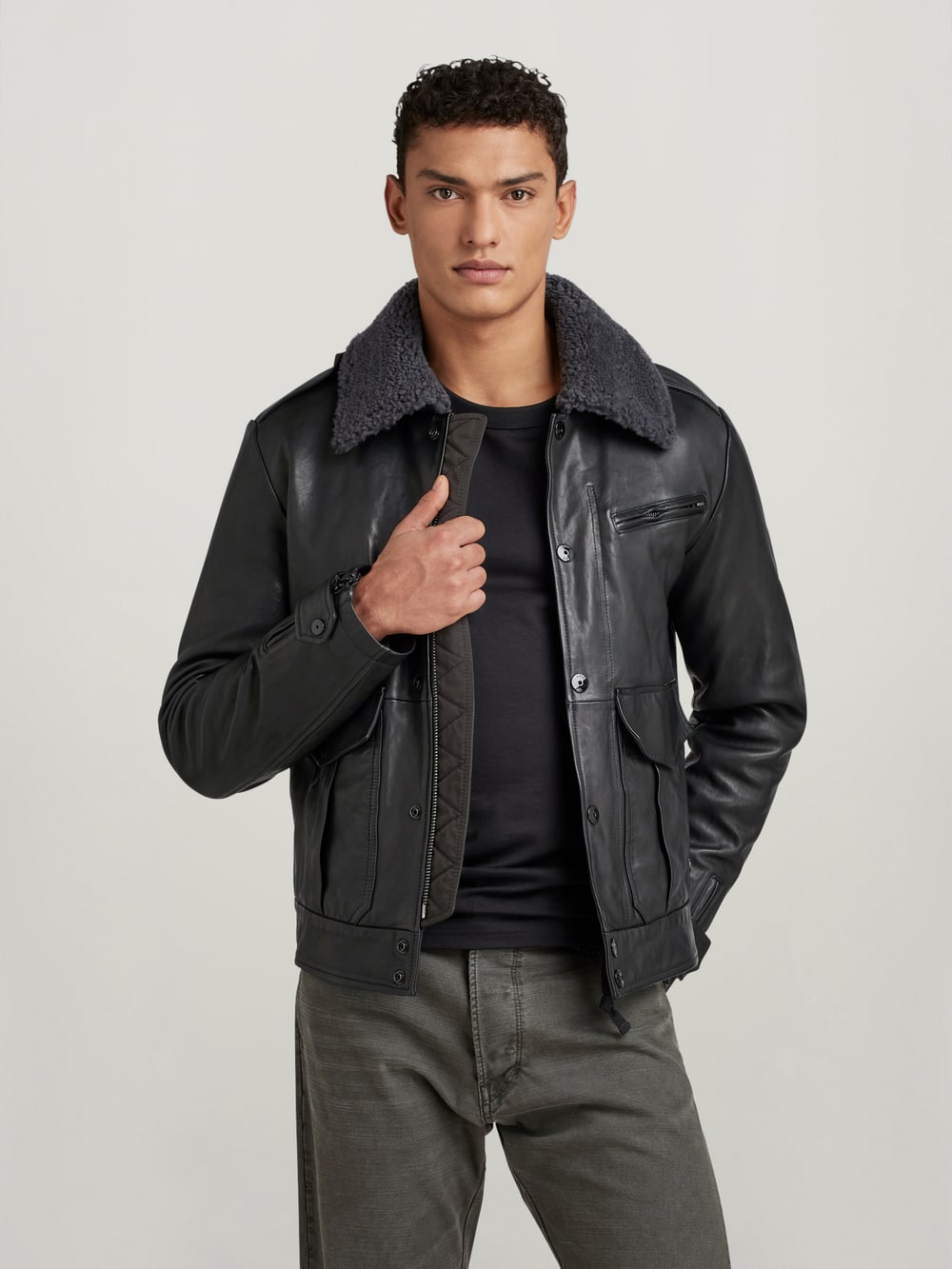 wtpg 様G-STAR RAW MOWER LEATHER JKT ライダース G-Star Raw Men's Mower Leather Moto Jacket, Black, Small