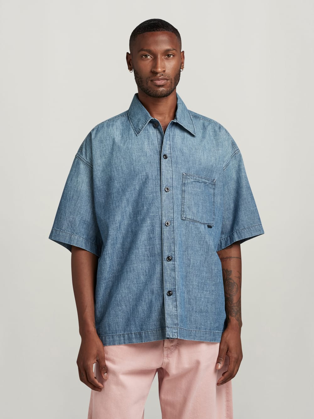 Oversized Boxy Fit Shirt Pink G STAR CA