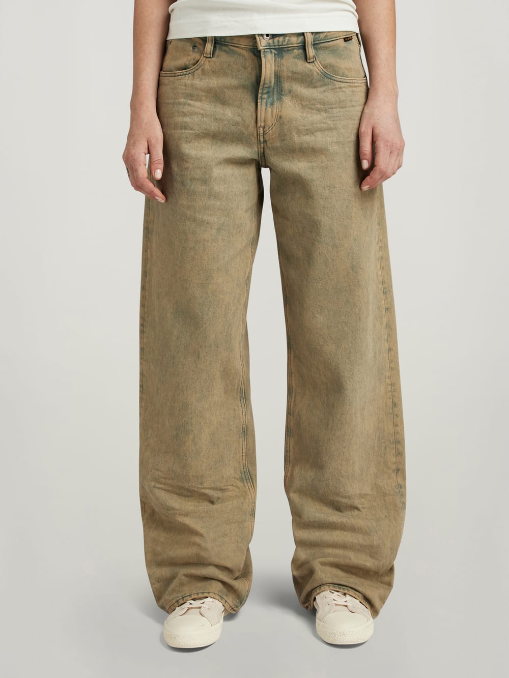★ POSZER★ Loose fit denim pants light gray 241LFDPT007 Vintage Pioneer Grey Baggy Loose Fit Denim Pants Jeans