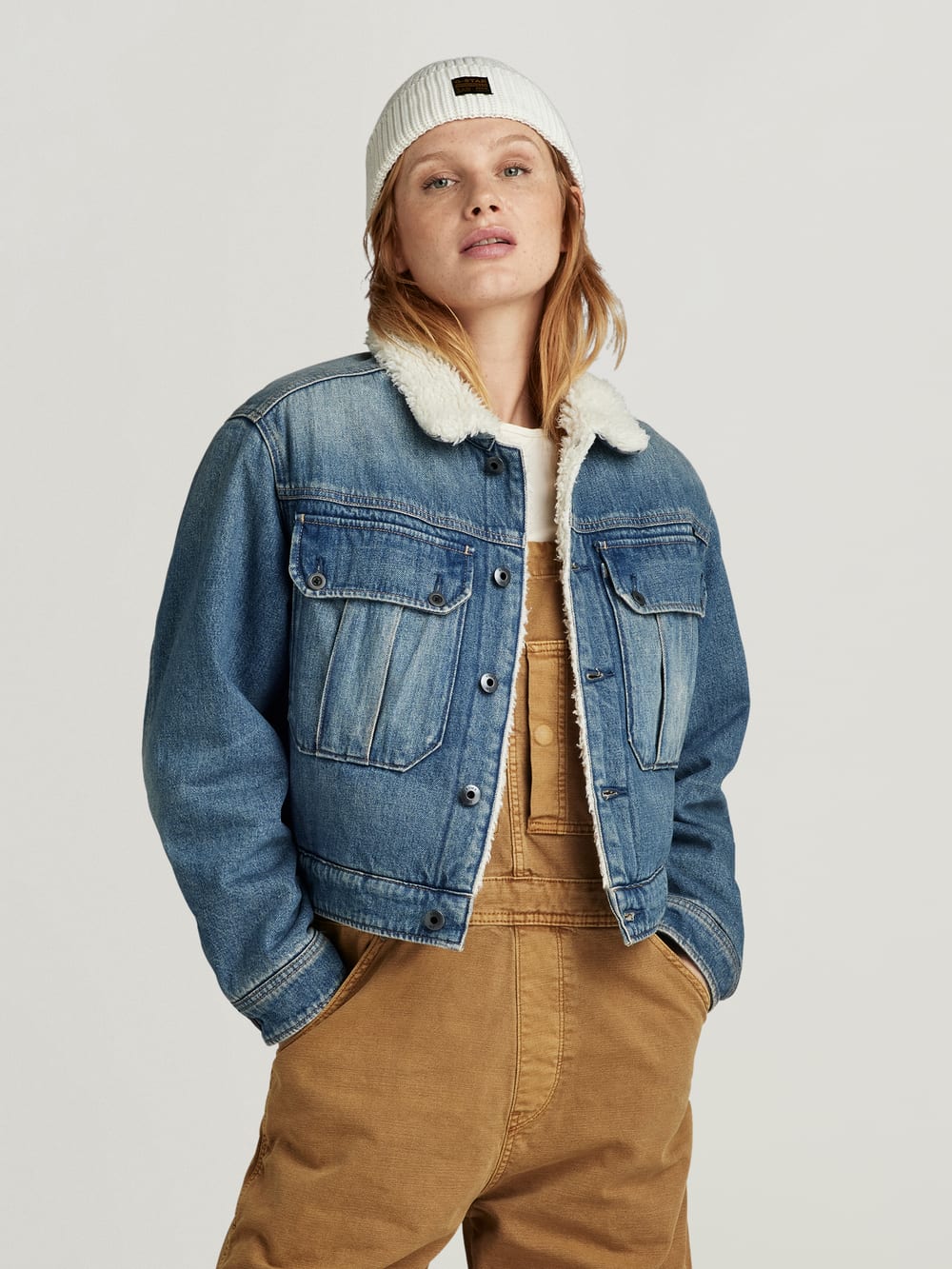 Short Sherpa Denim Jacket | Medium blue | G-STAR® ZA