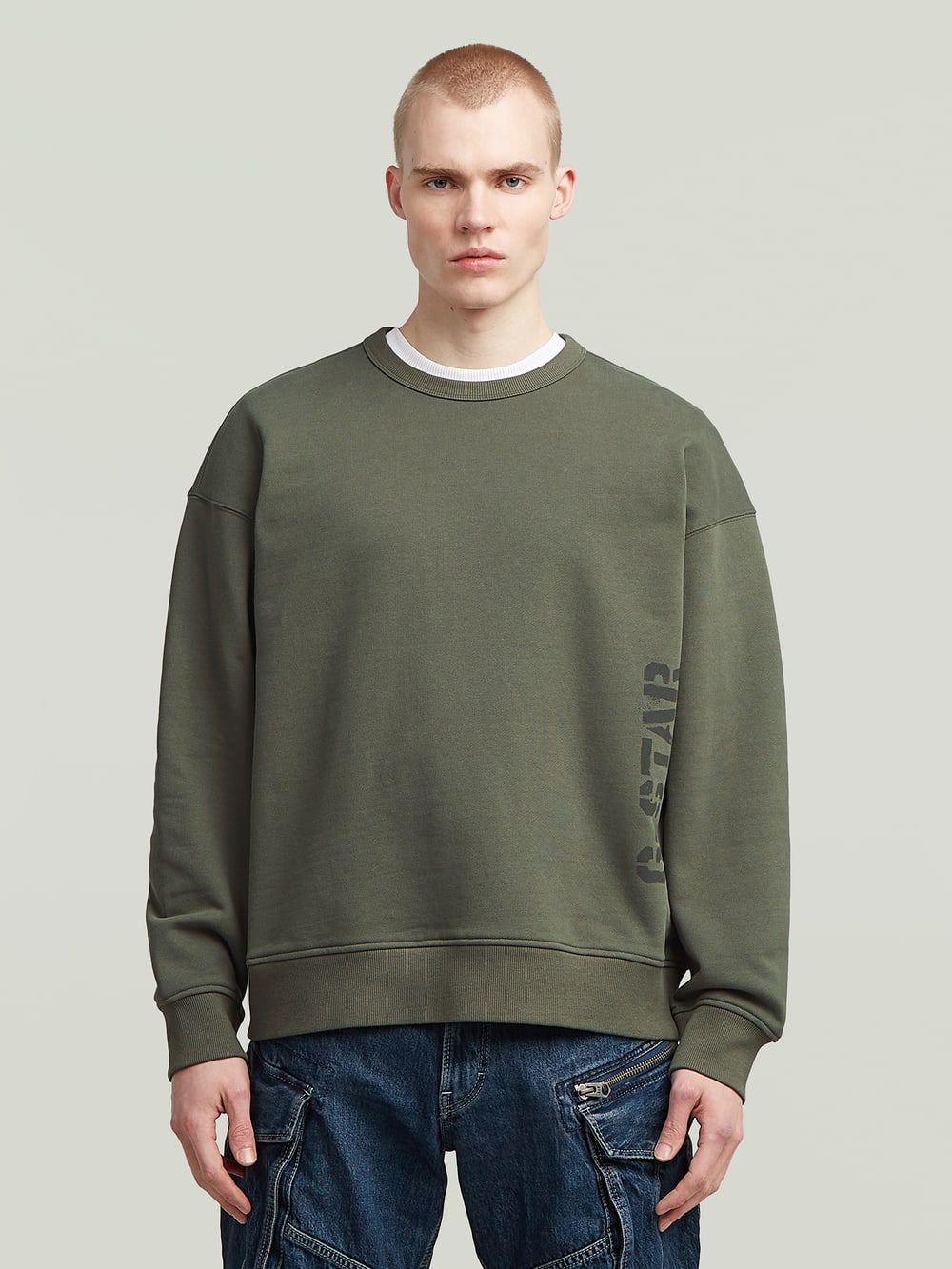 Sprayed 89 Graphic Loose Sweater | Grey | G-STAR® US