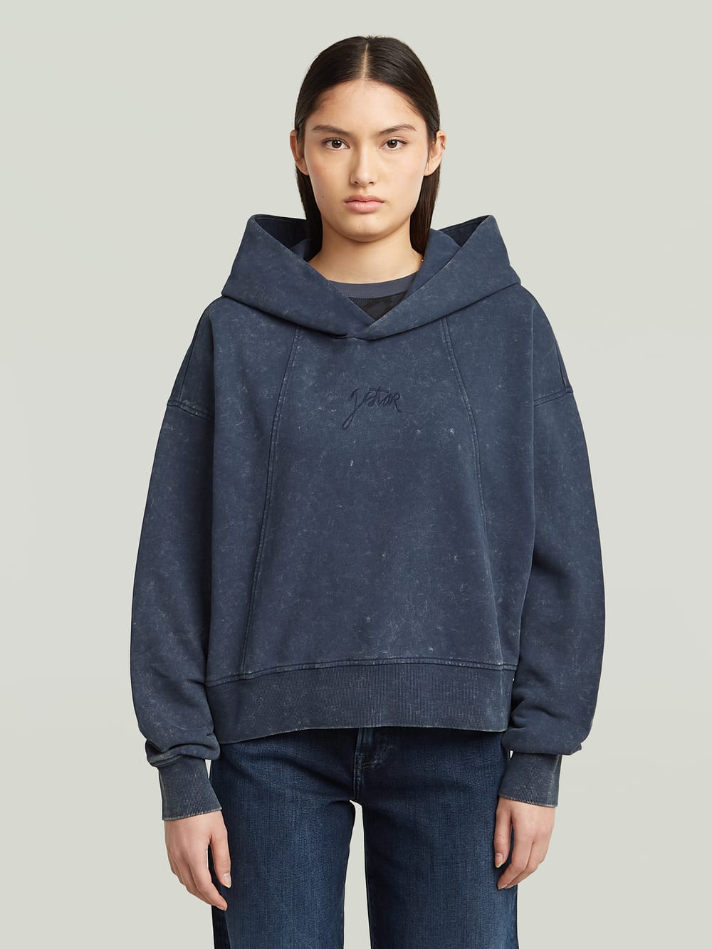 Washed Embossed Oversized Hoodie | Green | G-STAR® US