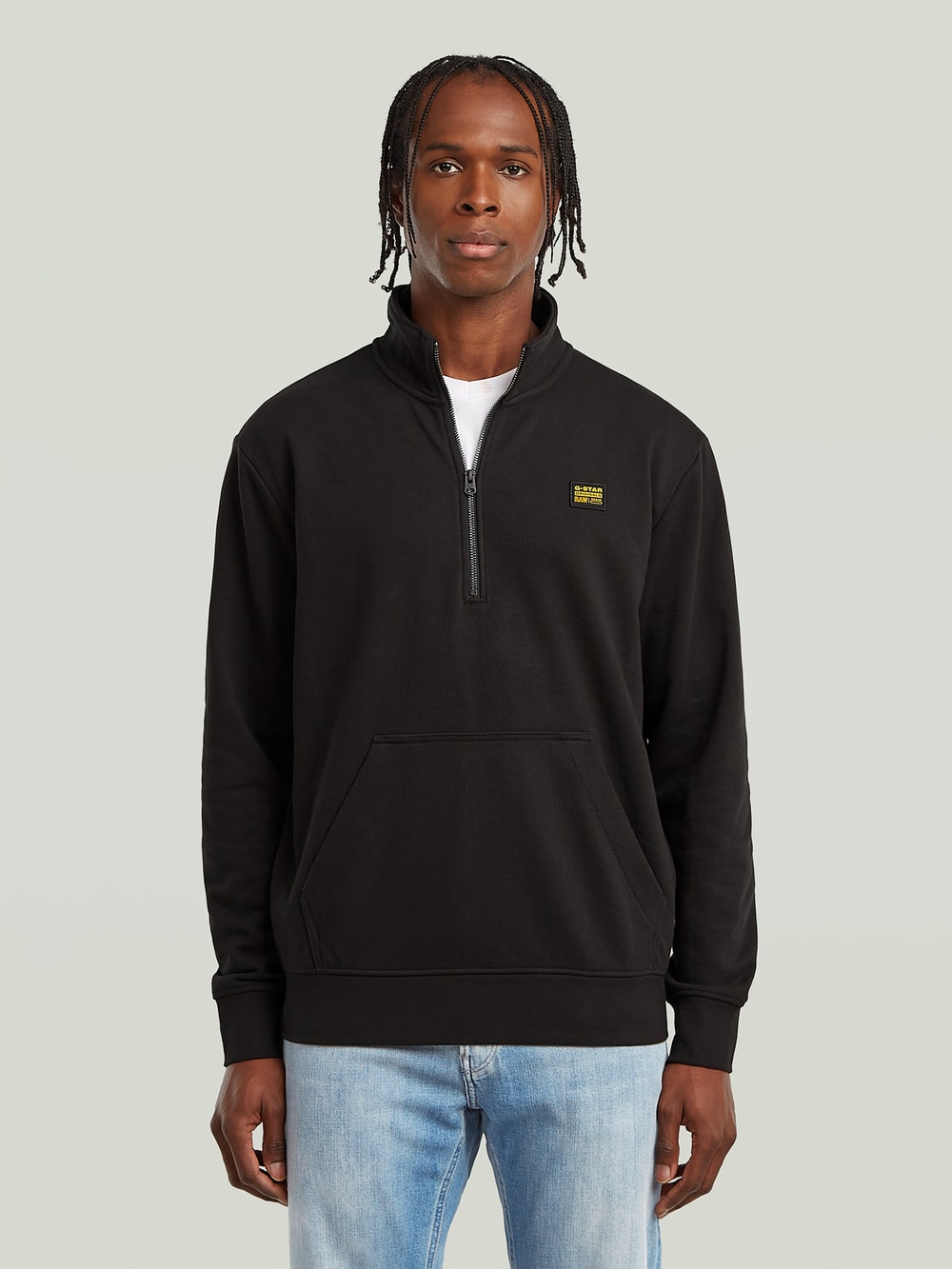 Half Zip Sweater Label Badge | Black | G-STAR® US