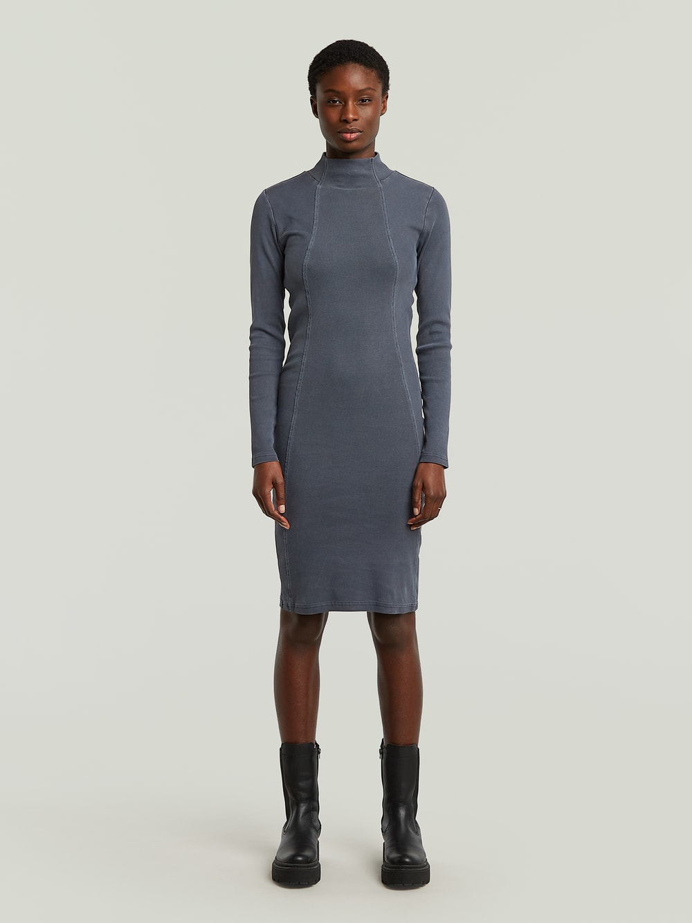 Black stina R gaia　M size Ergonomic Slim Rib Dress | Black | G-STAR® US