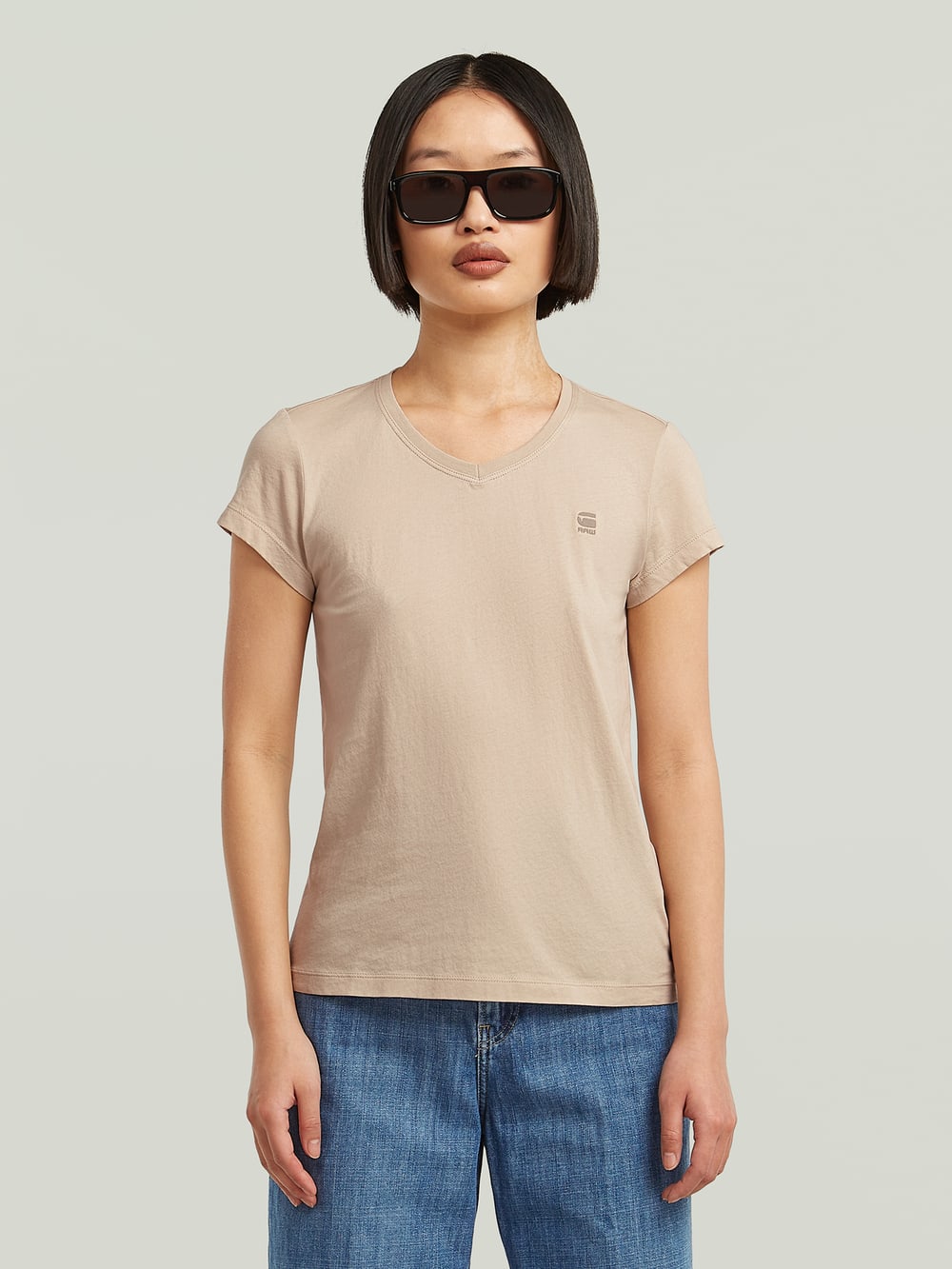 Overdyed Eyben Slim V-Neck Top 2.0 | Black | G-STAR® LT