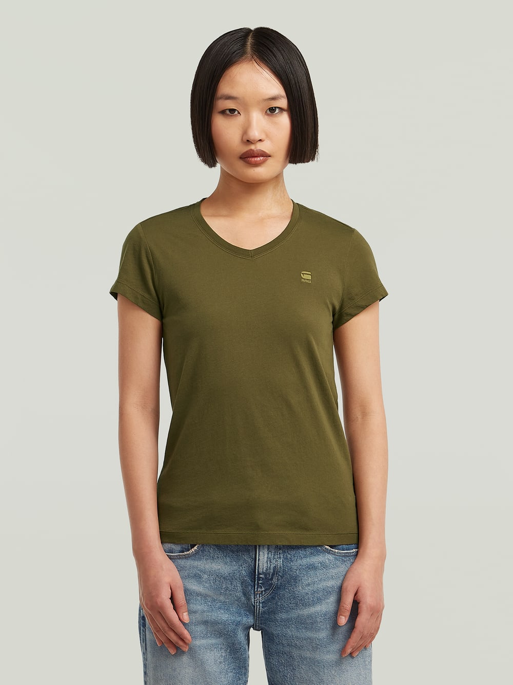 送料込★G-Star★Eyben Slim V T 2.0 半袖Tシャツ Eyben Slim V T-Shirt 2.0 | Green | G-STAR® US