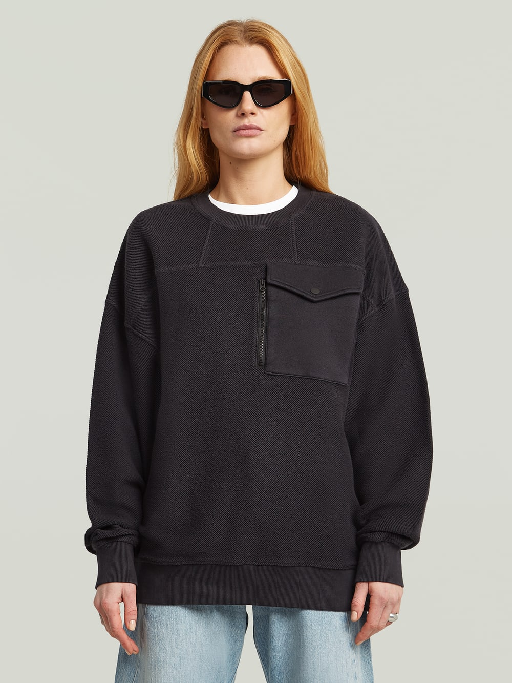 Horizontal Seam Loose Top | ミディアムブルー | G-STAR® JP Horizontal Seam Loose Top | ミディアムブルー | G-STAR® JP